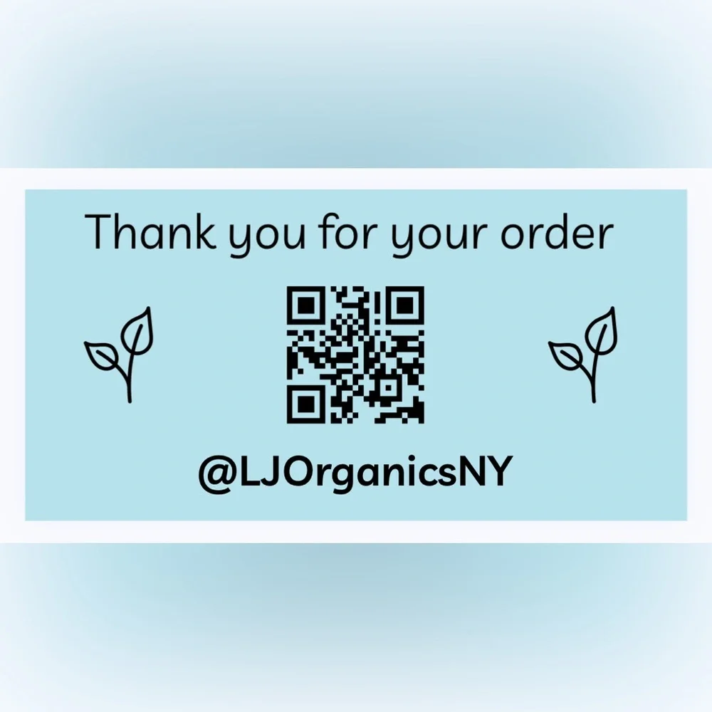 30 CUSTOM STICKERS - 2” x 1” - THANK YOU FOR YOUR ORDER - W/ CLOSET NAME & QR